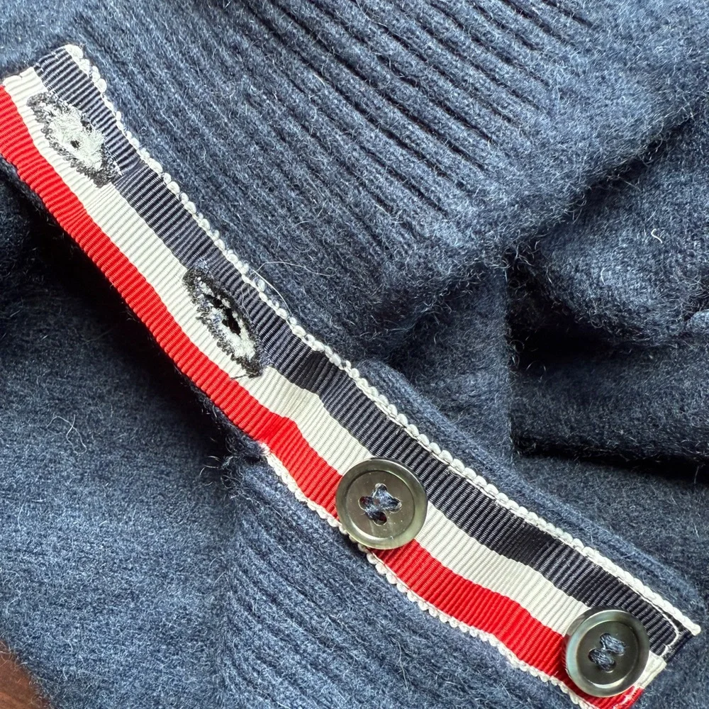 Thom Browne Men's Navy Blue Cashmere Cardigan Sweater S MENDED_3
